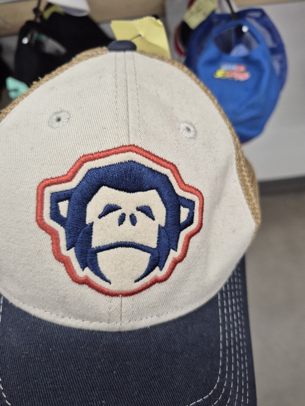 Howler Brother Blue Monkey MESH Trucker Hat Hook N Loop Strap Adjustable Adult